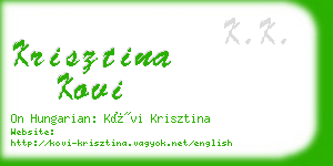 krisztina kovi business card